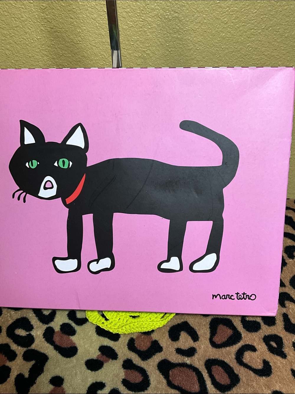 Marc Tetro Pink Cat Art Canvas Print - Women Accessories